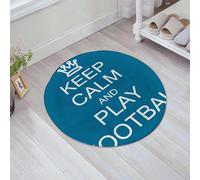 JHAOUNUK Tappetino da bagno ad asciugatura rapida, tappetino assorbente per la casa, fondo antiscivolo in gomma, facile da pulire, tappetino da bagno per doccia, Keep Calm and Play Football segno blu