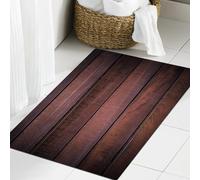 JHAOUNUK Tappetino da bagno ad asciugatura rapida, tappetino assorbente per la casa, fondo antiscivolo in gomma, facile da pulire, tappetino da bagno per doccia, cioccolato, legno scuro invecchiato (2