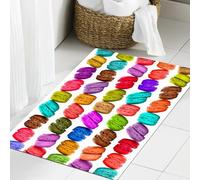 JHAOUNUK Tappetino da bagno ad asciugatura rapida, tappetino assorbente per la casa, fondo antiscivolo in gomma, facile da pulire, tappetino da bagno per doccia, macarons colorati isolati su sfondo
