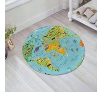 JHAOUNUK Tappetino da bagno ad asciugatura rapida,Tappetino assorbente per la casa,Fondo antiscivolo in gomma,Facile da pulire,Bagno Doccia Mat,mappa del Nord America con animali - illustrazione