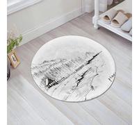 JHAOUNUK Tappetino da bagno ad asciugatura rapida, tappetino assorbente per la casa, fondo antiscivolo in gomma, facile da pulire, tappetino da bagno per doccia, schizzo di pineta, 61 x 61 cm