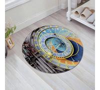 JHAOUNUK Tappetino da bagno ad asciugatura rapida, tappetino assorbente per la casa, fondo antiscivolo in gomma, facile da pulire, tappetino da bagno per doccia, orologio astronomico di Praga (Orloj