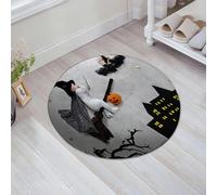 JHAOUNUK Tappetino da bagno ad asciugatura rapida, tappetino assorbente per la casa, fondo antiscivolo in gomma, facile da pulire, tappetino da bagno per doccia, festa di Halloween bambino sulla scopa