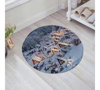 JHAOUNUK Tappetino da bagno morbido, 60 x 60 cm, Shirakawago si illumina con nevicata, Gifu Chubu Japan,antiscivolo, lavabile, tappetino da bagno soffice, assorbente