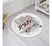 JHAOUNUK Tappeto Bagno Super Assorbente Tappetino per Doccia Microfibra,Asciugatura Rapida Tappetino Doccia per,Parole religiose isolate su bianco,60x60cm