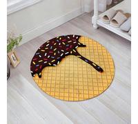 JHAOUNUK Tappeto Bagno Super Assorbente Tappetino per Doccia Microfibra,Asciugatura Rapida Tappetino Doccia per,ICE waffle cioccolato sapore dessert delizioso elegante grafico,60x60cm