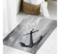 JHAOUNUK Tappeto Bagno Super Assorbente Tappetino per Doccia Microfibra,Asciugatura Rapida Tappetino Doccia per,Uccelli, l'ancora si trasforma in un gruppo di uccelli in volo gabbiani per la l,60x90cm