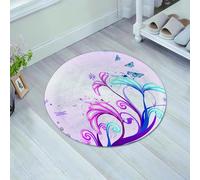 JHAOUNUK Tappeto Bagno Super Assorbente Tappetino per Doccia Microfibra,Asciugatura Rapida Tappetino Doccia per,Natura, corpi di fiori giganti curvi e farfalle che volano in stile primaverile,60x60cm