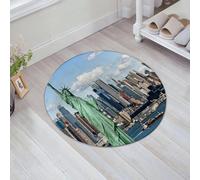 JHAOUNUK Tappeto Bagno Super Assorbente Tappetino per Doccia Microfibra,Asciugatura Rapida Tappetino Doccia per,concetto di turismo fotografico skyline di new york city con statua della libert,60x60cm