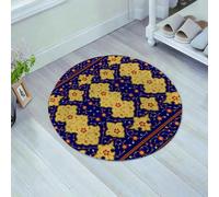 JHAOUNUK Tappeto Bagno Super Assorbente Tappetino per Doccia Microfibra,Asciugatura Rapida Tappetino Doccia per,Marocchino, Ottomano Tradizionale Arabo Bordo Bordo Ispirato Motivo Ripetuto Ins,60x60cm