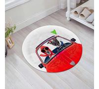 JHAOUNUK Tappeto Bagno Super Assorbente Tappetino per Doccia Microfibra,Asciugatura Rapida Tappetino Doccia per,coppia di jack russell appena sposati cani alla guida di un'auto per le vacanze,60x60cm