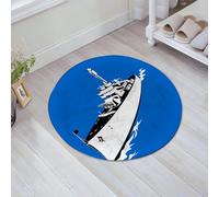 JHAOUNUK Tappeto Bagno Super Assorbente Tappetino per Doccia Microfibra,Asciugatura Rapida Tappetino Doccia per,Cartone animato, Animazione sul tema del mare, nave da guerra, nave da guerra, b,60x60cm