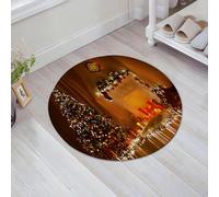 JHAOUNUK Tappeto Bagno Super Assorbente Tappetino per Doccia Microfibra,Asciugatura Rapida Tappetino Doccia per,Design degli della stanza di Natale Albero di Natale decorato con luci R,60x60cm