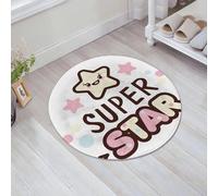 JHAOUNUK Tappeto Bagno Super Assorbente Tappetino per Doccia Microfibra,Asciugatura Rapida Tappetino Doccia per,Illustrazione di un faccino carino e di una super stella con scritta. Illustrazi,60x60cm