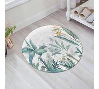 JHAOUNUK Tappeto Bagno Super Assorbente Tappetino per Doccia Microfibra,Asciugatura Rapida Tappetino Doccia per,Una raccolta di foglie e scene tropicali dipinte ad acquerello.,60x60cm
