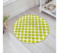 JHAOUNUK Tappeto Bagno Super Assorbente Tappetino per Doccia Microfibra,Asciugatura Rapida Tappetino Doccia per,Stile nostalgico a pois, grandi cerchi, motivo tondo vintage da ragazza, bianco,60x60cm