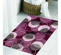 JHAOUNUK Tappeto Bagno Super Assorbente Tappetino per Doccia Microfibra,Asciugatura Rapida Tappetino Doccia per,Marrone, retrò, anelli sottili, cerchi sovrapposti, funky, groovy, artistici,60x90cm