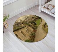 JHAOUNUK Tappeto Bagno Super Assorbente Tappetino per Doccia Microfibra,Asciugatura Rapida Tappetino Doccia per,Città nnica con case in pietra Costruzione di campagna inglese retrò,60x60cm