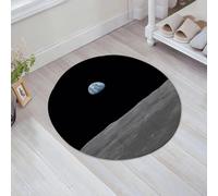 JHAOUNUK Tappeto Bagno Super Assorbente Tappetino per Doccia Microfibra,Asciugatura Rapida Tappetino Doccia per,Apollo 11 La Terra sorge sulla Luna. La Terra all'orizzonte nella regione del Ma,60x60cm