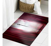 JHAOUNUK Tappeto Bagno Super Assorbente Tappetino per Doccia Microfibra,Asciugatura Rapida Tappetino Doccia per,microfono davanti alla tenda rossa su un palco vuoto dopo il fumo del concerto,60x90cm