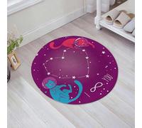 JHAOUNUK Tappeto Bagno Super Assorbente Tappetino per Doccia Microfibra,Asciugatura Rapida Tappetino Doccia per,Manifesto cosmico per l'amore con scarabocchi di gatti-astronauti che fluttuano,60x60cm