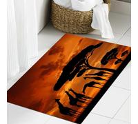 JHAOUNUK Tappeto Bagno Super Assorbente Tappetino per Doccia Microfibra,Asciugatura Rapida Tappetino Doccia per,giraffa sopra l'alba,60x90cm