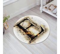 JHAOUNUK Tappeto Bagno Super Assorbente Tappetino per Doccia Microfibra,Asciugatura Rapida Tappetino Doccia per,Lettera E, Lettera E in fuoco ardente Sfondo bruciato macchiato,60x60cm
