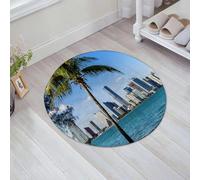 JHAOUNUK Tappeto Bagno Super Assorbente Tappetino per Doccia Microfibra,Asciugatura Rapida Tappetino Doccia per,Skyline del centro di Miami di giorno con la baia di Biscayne (1),60x60cm