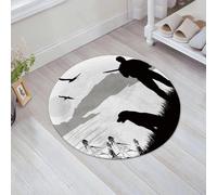 JHAOUNUK Tappeto Bagno Super Assorbente Tappetino per Doccia Microfibra,Asciugatura Rapida Tappetino Doccia per,Silhouette di un cacciatore con cane in un bellissimo posto illustrazione vettor,60x60cm