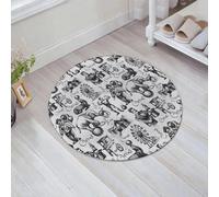 JHAOUNUK Tappeto Bagno Super Assorbente Tappetino per Doccia Microfibra,Asciugatura Rapida Tappetino Doccia per,Schizzo disegnato a mano circo e illustrazione vettoriale di divertimento. Model,60x60cm