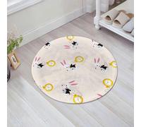 JHAOUNUK Tappeto Bagno Super Assorbente Tappetino per Doccia Microfibra,Asciugatura Rapida Tappetino Doccia per, nel paese delle meraviglie, Bianconiglio che balla nel cielo Mondo fantast,60x60cm