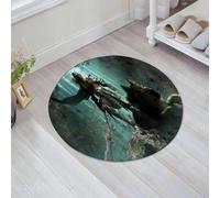 JHAOUNUK Tappeto Bagno Super Assorbente Tappetino per Doccia Microfibra,Asciugatura Rapida Tappetino Doccia per,Un brutale cacciatore elfico con una spada si erge fiero su una collina e guarda,60x60cm
