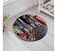 JHAOUNUK Tappeto Bagno Super Assorbente Tappetino per Doccia Microfibra,Asciugatura Rapida Tappetino Doccia per,Illustrazione vettoriale di una vista notturna di Times Square a New York (tutte,60x60cm