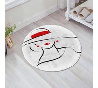 JHAOUNUK Tappeto Bagno Super Assorbente Tappetino per Doccia Microfibra,Asciugatura Rapida Tappetino Doccia per,Ritratto di una bella donna disegnata a mano con cappello isolato su sfondo bian,60x60cm