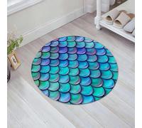 JHAOUNUK Tappeto Bagno Super Assorbente Tappetino per Doccia Microfibra,Asciugatura Rapida Tappetino Doccia per,Scaglie di sirena. Motivo magico di pesce. Texture senza soluzione di continuità,60x60cm