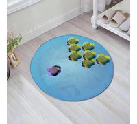 JHAOUNUK Tappeto Bagno Super Assorbente Tappetino per Doccia Microfibra,Asciugatura Rapida Tappetino Doccia per,Acquario, pesce angelo viola che guida il gruppo giallo Sii diverso Insp,60x60cm