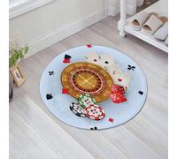 JHAOUNUK Tappeto Bagno Super Assorbente Tappetino per Doccia Microfibra,Asciugatura Rapida Tappetino Doccia per,Design del manifesto del banner del casinò con roulette, gettoni, carte da gioco,60x60cm