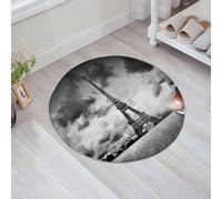 JHAOUNUK Tappeto Bagno Super Assorbente Tappetino per Doccia Microfibra,Asciugatura Rapida Tappetino Doccia per,Auto, paesaggio romantico, famosa Torre Eiffel in una giornata nuvolosa,60x60cm