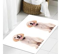 JHAOUNUK Tappeto Bagno Super Assorbente Tappetino per Doccia Microfibra,Asciugatura Rapida Tappetino Doccia per,Golden Retriever, due pose emozionali di un giovane cucciolo Dom ansimante,60x90cm
