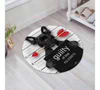 JHAOUNUK Tappeto Bagno Super Assorbente Tappetino per Doccia Microfibra,Asciugatura Rapida Tappetino Doccia per,cane bulldog con rosa in bocca come foto segnaletica colpevole per amore,60x60cm