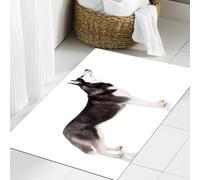 JHAOUNUK Tappeto Bagno Super Assorbente Tappetino per Doccia Microfibra,Asciugatura Rapida Tappetino Doccia per,Alaskan Malamute, Alaskan Animal Arctic Canine Mammifero Obbedienza Compagno Por,50x80cm