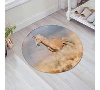 JHAOUNUK Tappeto Bagno Super Assorbente Tappetino per Doccia Microfibra,Asciugatura Rapida Tappetino Doccia per,Cavalli, cavallo palomino nel deserto di sabbia con un animale selvatico con pel,60x60cm