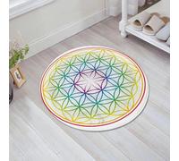 JHAOUNUK Tappeto Bagno Super Assorbente Tappetino per Doccia Microfibra,Asciugatura Rapida Tappetino Doccia per,Fiore della vita raffigurato come un simbolo di armonia delicatamente luminoso c,60x60cm
