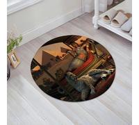 JHAOUNUK Tappeto Bagno Super Assorbente Tappetino per Doccia Microfibra,Asciugatura Rapida Tappetino Doccia per,Egitto leopardo Antica donna egiziana del sesso e un ghepardo addomesticato,60x60cm