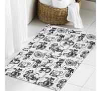 JHAOUNUK Tappeto Bagno Super Assorbente Tappetino per Doccia Microfibra,Asciugatura Rapida Tappetino Doccia per,Schizzo disegnato a mano circo e illustrazione vettoriale di divertimento. Model,60x90cm