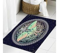 JHAOUNUK Tappeto Bagno Super Assorbente Tappetino per Doccia Microfibra,Asciugatura Rapida Tappetino Doccia per,Grafica fantasy. Splendida falena notturna e geometria sacra. Carta esoterica. P,60x90cm