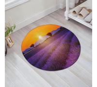 JHAOUNUK Tappeto Bagno Super Assorbente Tappetino per Doccia Microfibra,Asciugatura Rapida Tappetino Doccia per,Paesaggio estivo al tramonto con campo di lavanda e due alberi vicino a Valensol,60x60cm