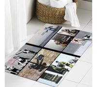 JHAOUNUK Tappeto Bagno Super Assorbente Tappetino per Doccia Microfibra,Asciugatura Rapida Tappetino Doccia per,Muro dei graffiti Bruxelles,60x90cm