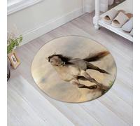 JHAOUNUK Tappeto Bagno Super Assorbente Tappetino per Doccia Microfibra,Asciugatura Rapida Tappetino Doccia per,Cavalli, giovane stallone selvaggio che corre al sole,60x60cm