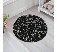 JHAOUNUK Tappeto Bagno Super Assorbente Tappetino per Doccia Microfibra,Asciugatura Rapida Tappetino Doccia per,Kit spaziale. Meteorite, stella cadente, cometa, pianeti, satellite di Saturno,60x60cm